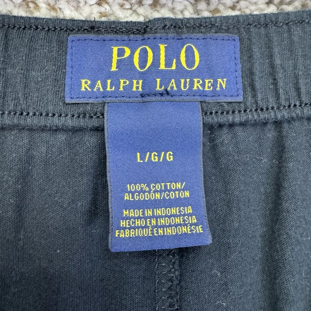Polo‎ Ralph Lauren Fleece Joggers Mens Size Large Black Lounge Pajama Sweatpants